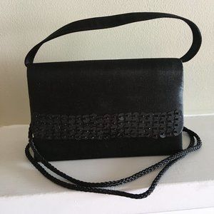 BLACK FABRIC Shoulder/Handheld Evening Purse   LAST CALL